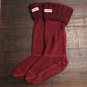 Hunter Tall Cable Knit Cuff Welly Boot Socks